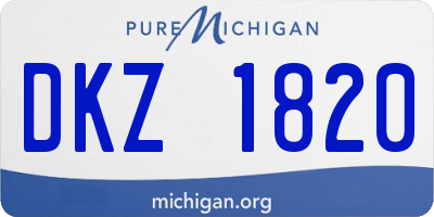 MI license plate DKZ1820