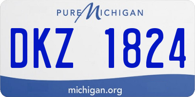 MI license plate DKZ1824