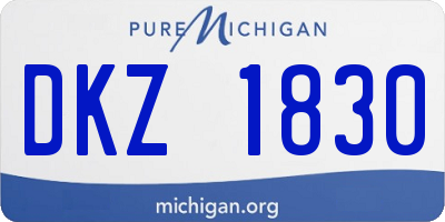 MI license plate DKZ1830