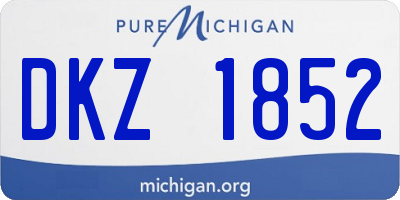MI license plate DKZ1852