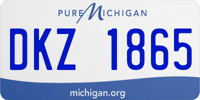 MI license plate DKZ1865