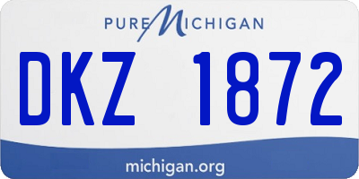 MI license plate DKZ1872