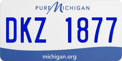 MI license plate DKZ1877