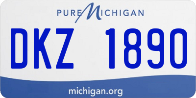 MI license plate DKZ1890