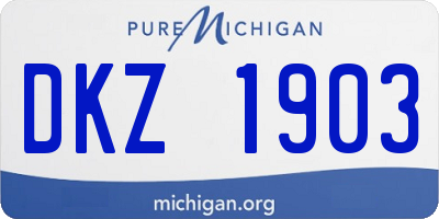 MI license plate DKZ1903