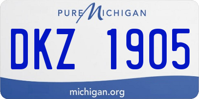 MI license plate DKZ1905
