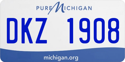 MI license plate DKZ1908