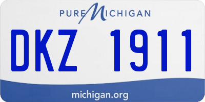 MI license plate DKZ1911