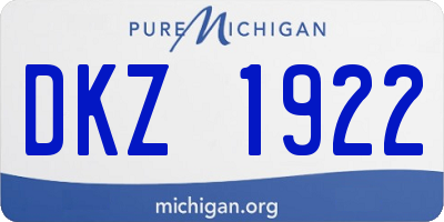 MI license plate DKZ1922