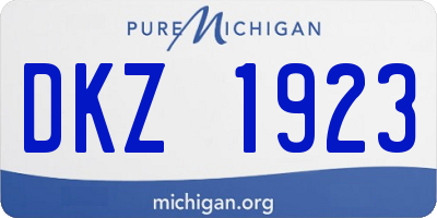 MI license plate DKZ1923