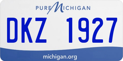 MI license plate DKZ1927