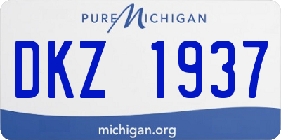 MI license plate DKZ1937