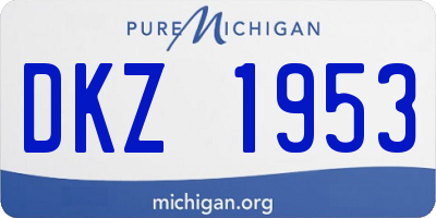 MI license plate DKZ1953
