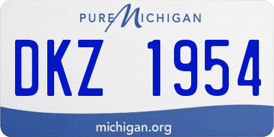 MI license plate DKZ1954