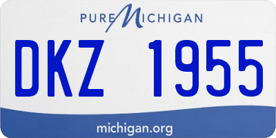 MI license plate DKZ1955
