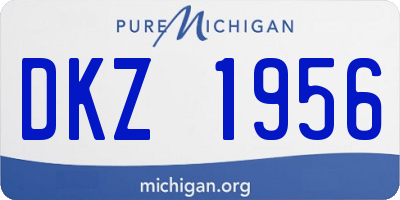 MI license plate DKZ1956