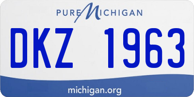 MI license plate DKZ1963