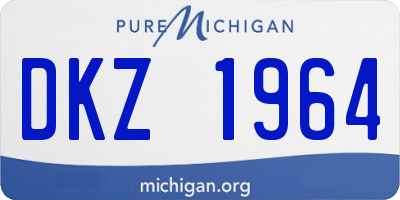 MI license plate DKZ1964