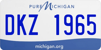 MI license plate DKZ1965