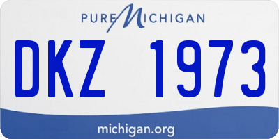 MI license plate DKZ1973