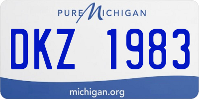 MI license plate DKZ1983