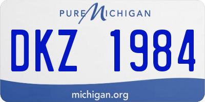 MI license plate DKZ1984