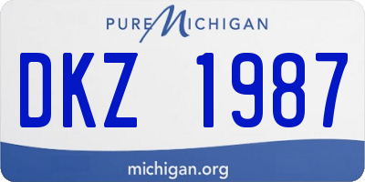MI license plate DKZ1987