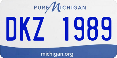 MI license plate DKZ1989