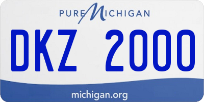 MI license plate DKZ2000