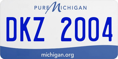 MI license plate DKZ2004