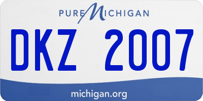 MI license plate DKZ2007
