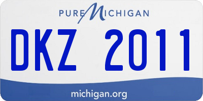 MI license plate DKZ2011