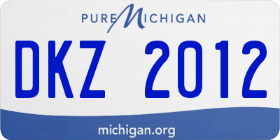 MI license plate DKZ2012