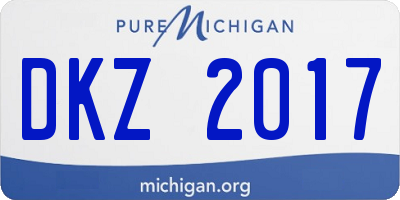 MI license plate DKZ2017