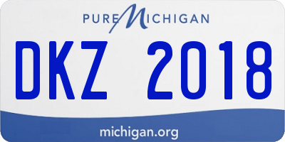 MI license plate DKZ2018