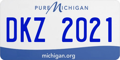 MI license plate DKZ2021