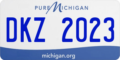 MI license plate DKZ2023