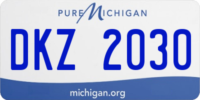 MI license plate DKZ2030