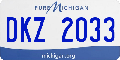 MI license plate DKZ2033
