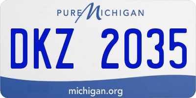 MI license plate DKZ2035