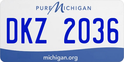 MI license plate DKZ2036