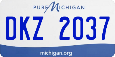 MI license plate DKZ2037
