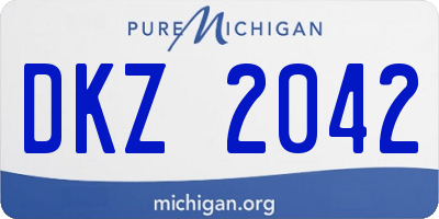 MI license plate DKZ2042