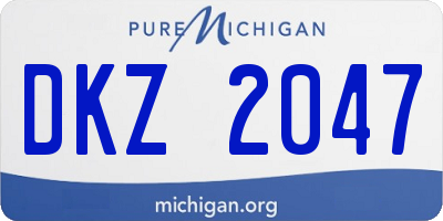 MI license plate DKZ2047