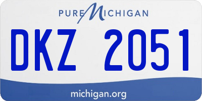 MI license plate DKZ2051