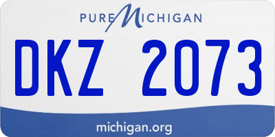 MI license plate DKZ2073