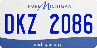 MI license plate DKZ2086