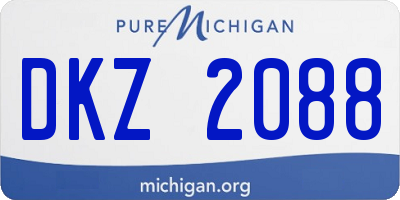 MI license plate DKZ2088