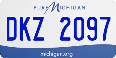 MI license plate DKZ2097