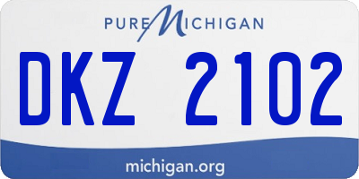 MI license plate DKZ2102